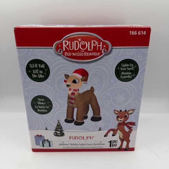Gemmy Other - Gemmy Rudolph‎ the Red Nosed Reindeer 3.5 Ft Inflatable Airblown Christmas Decor